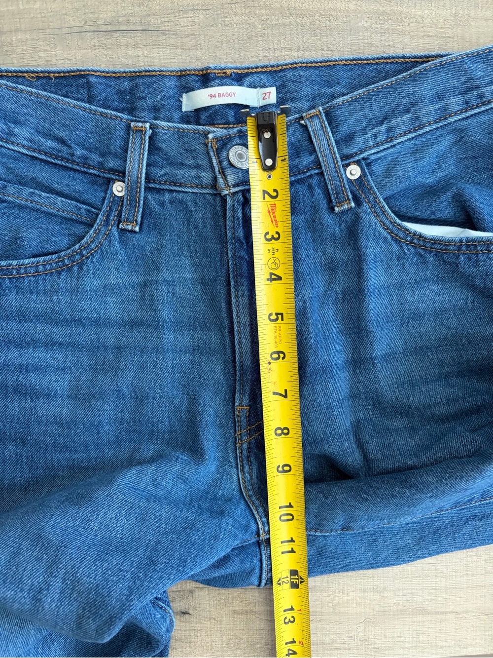 Levi’s ‘94 Baggy Wide Leg Medium Wash Blue Denim Jeans 27 - Picture 8 of 10